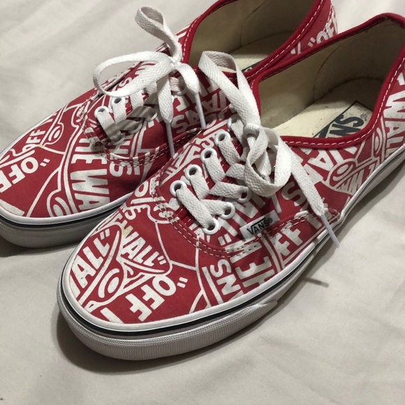 Red Logo Vans Shoes - Picture 4 of 5